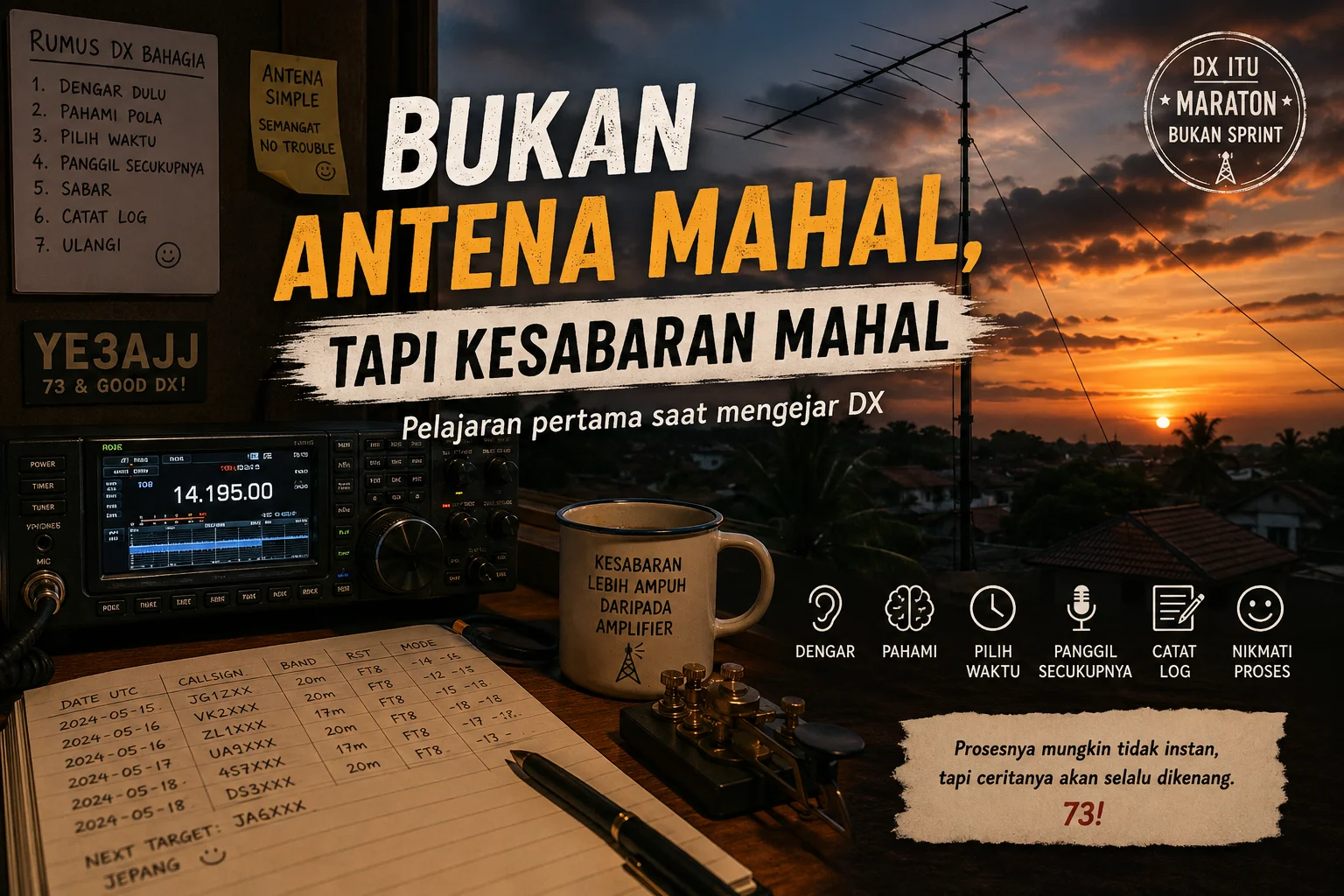 Bukan Antena Mahal, Tapi Kesabaran Mahal: Pelajaran Pertama Saat Mengejar DX